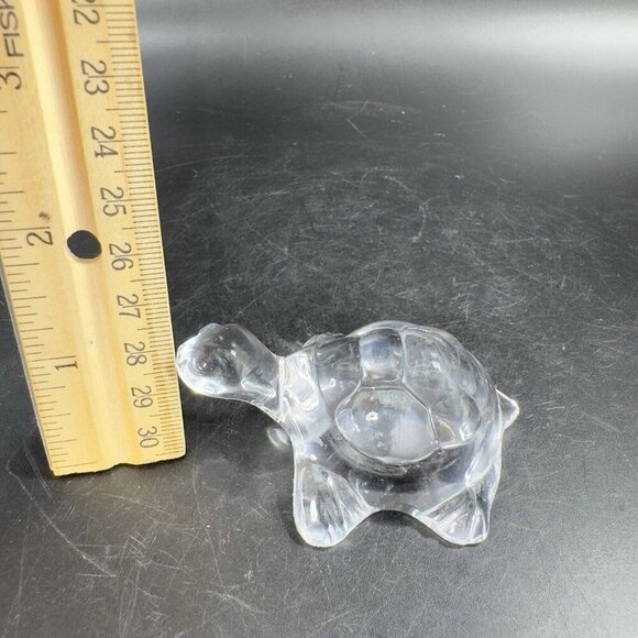Vintage Clear Glass Crystal Miniature Turtle Reptile Figurine Decor Small Figure - Picture 4 of 15